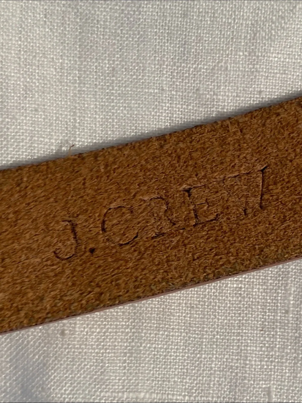 J.Crew Studded Tan caramel Leather Belt  Brass Buckle M